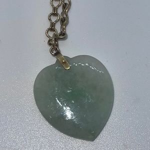 Jade Heart On Plated Chain